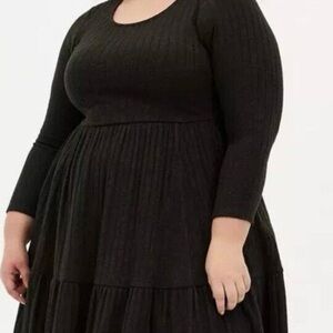 Torrid Women's Charcoal Long Sleeve Knit Dress - Size 2 (18/20)